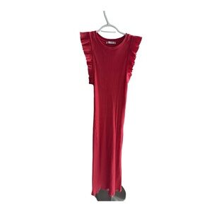 Zara Red Ruffled Sleeveless Dress